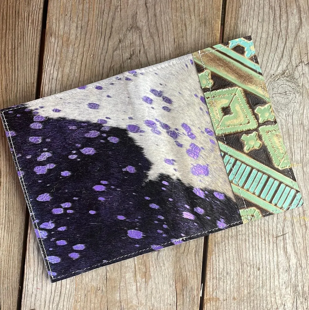 065 Small Notepad Cover - Purple Acid w/ Sage Navajo