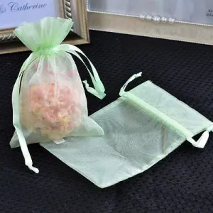 10 Mint Green Organza Favor Pouches Wedding Gift Bags 4x6 Birthday Candy Bags