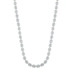 10kt Yellow Gold Mens Baguette Diamond 24-inch Link Chain Necklace 15 Cttw
