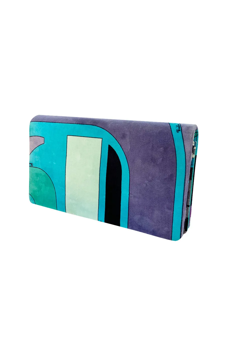 1970s Emilio Pucci Large Convertible Velvet Print Clutch Bag