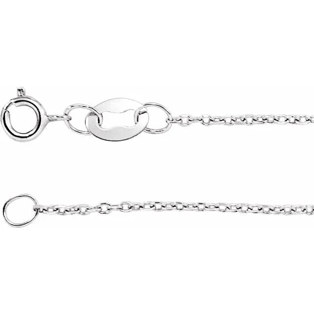 1mm Diamond Cut Chain w/ Spring Ring Closure - Various Lengths CH123