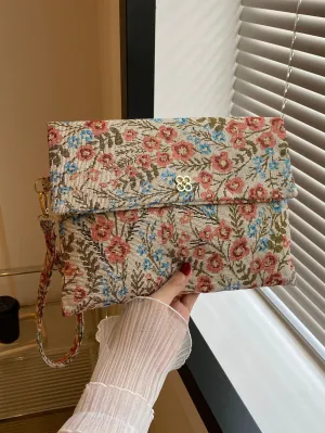 1pc Jacquard Embroidery Clutch Bag - Red- FD ⚡