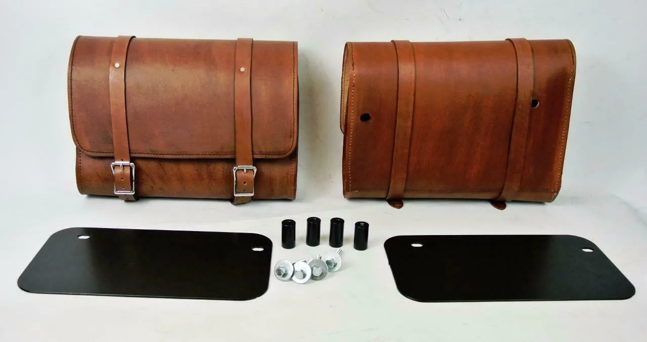 2015-2024 Indian Scout Brown Saddle Bags With Mounting Hardware Leather USA MRC