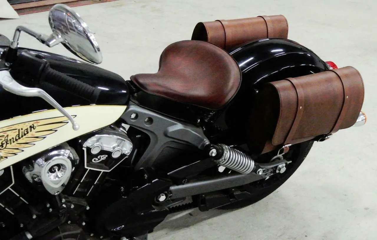 2015-2024 Indian Scout Brown Saddle Bags With Mounting Hardware Leather USA MRC