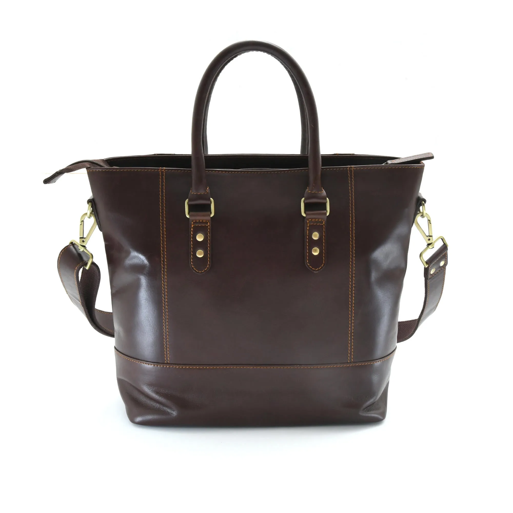 392006 Men's Tote Bag in Dark Brown Full Grain Leather | Style n Craft