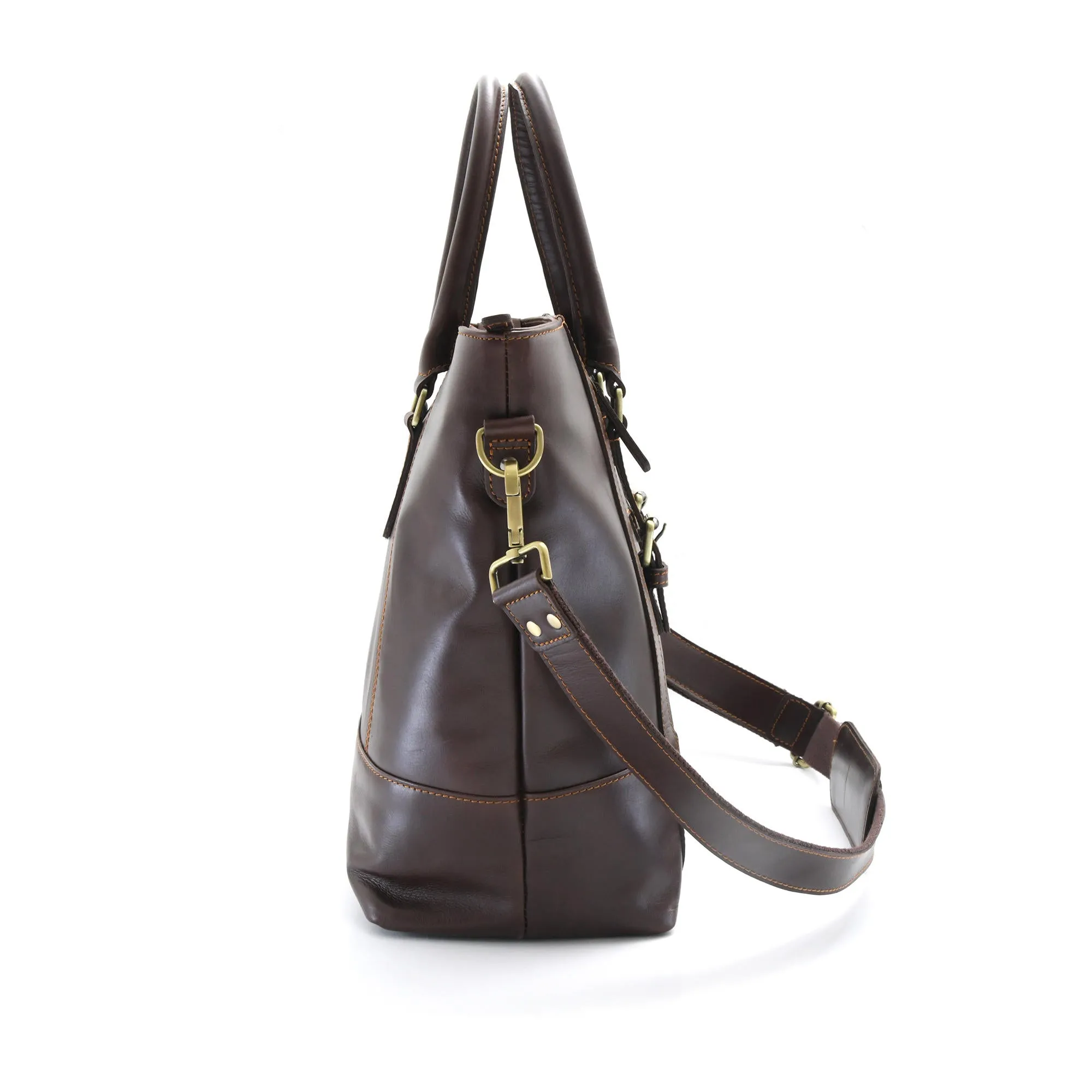 392006 Men's Tote Bag in Dark Brown Full Grain Leather | Style n Craft
