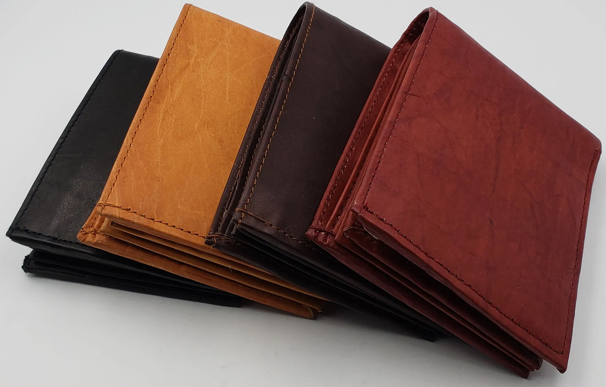 AG Wallets Mens 3 ID Wallet Cowhide Leather Bifold Multi Card Holder