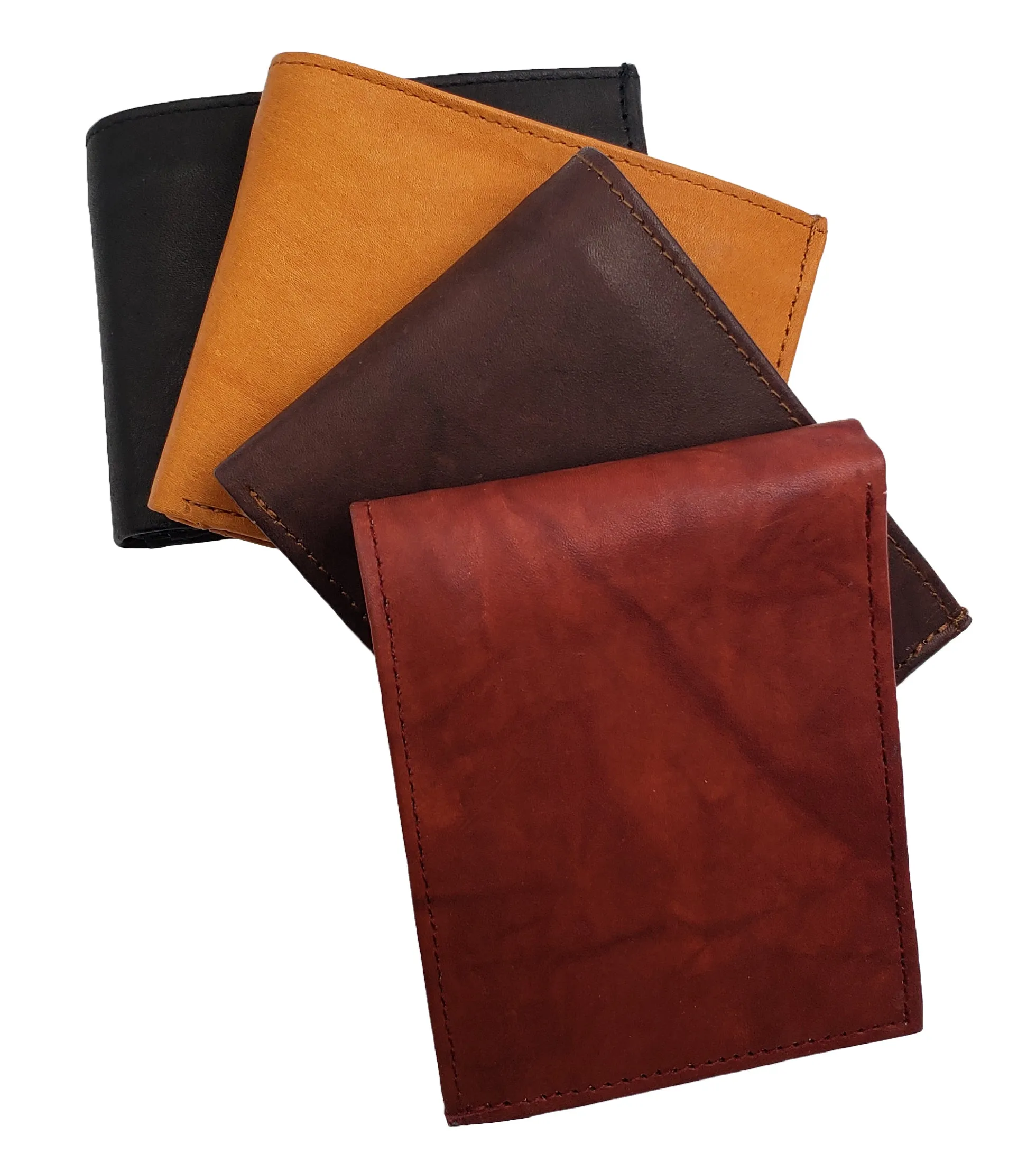 AG Wallets Mens 3 ID Wallet Cowhide Leather Bifold Multi Card Holder