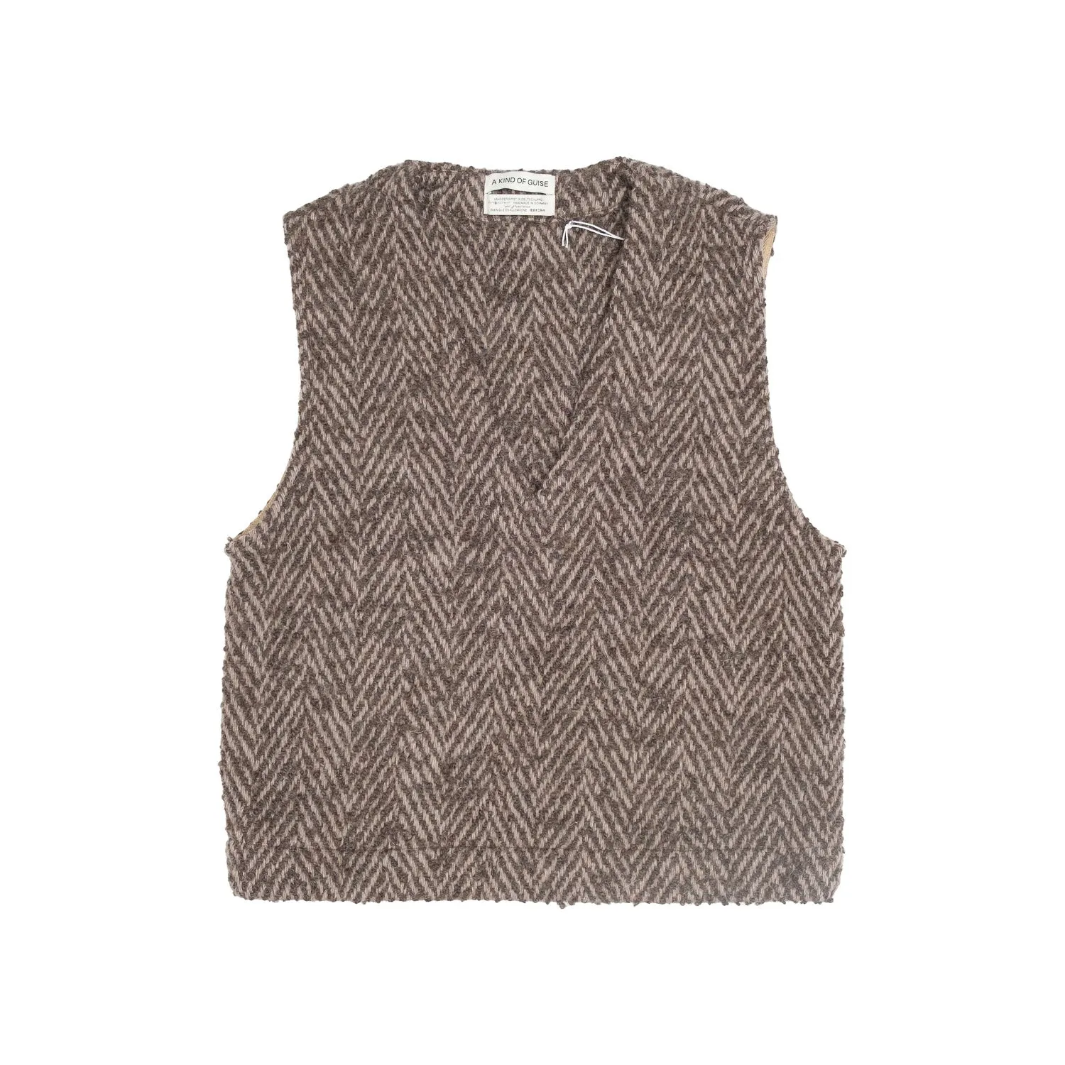 Ayavi Vest in Bold Brown Herringbone