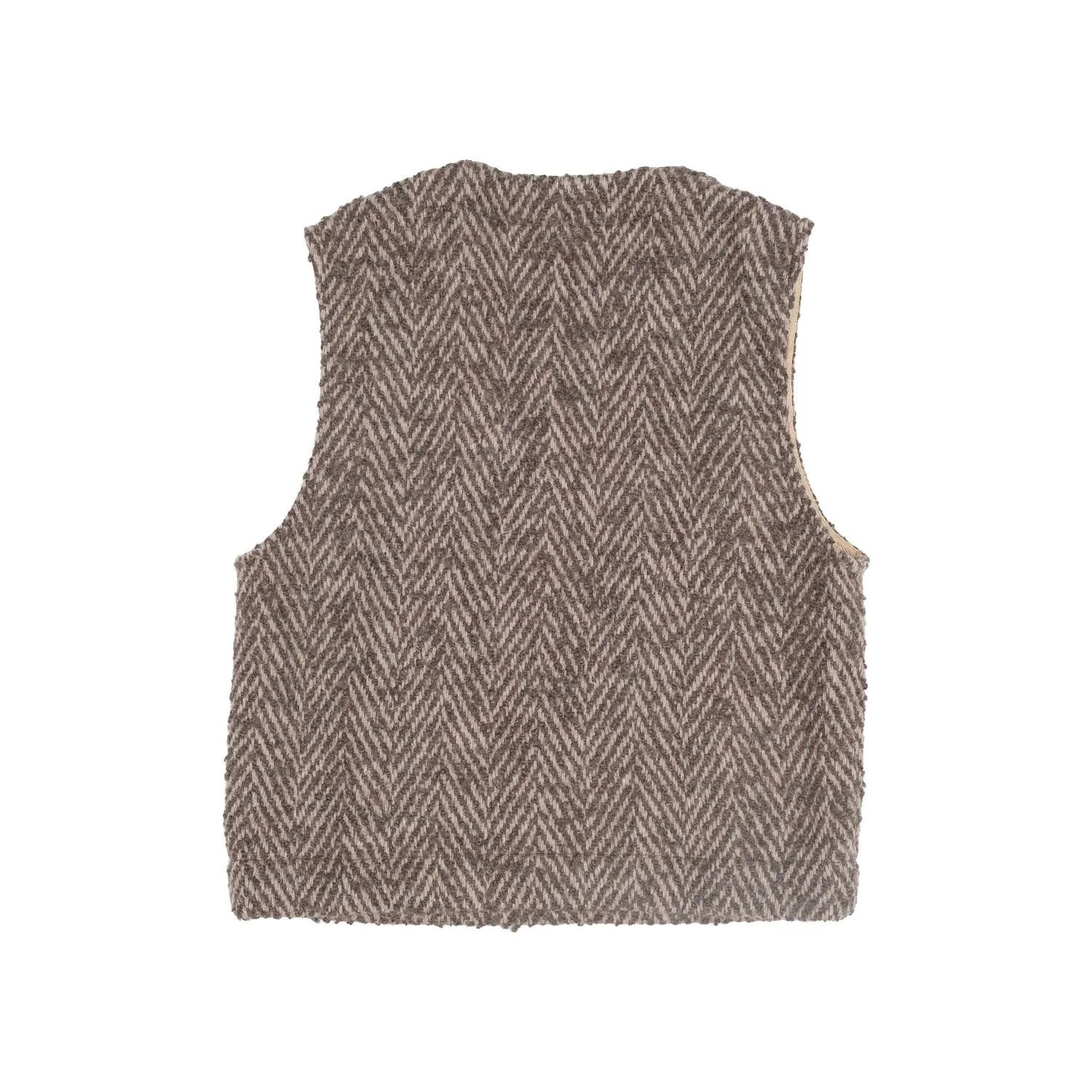 Ayavi Vest in Bold Brown Herringbone