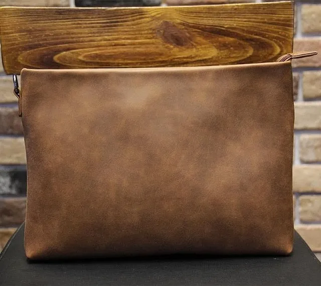 Badenroo 2017 New Male bag Envelope Clutch Crazy Horse Leather Business Men Clutch Bags Casual Large Capacity Hand Bags for Male