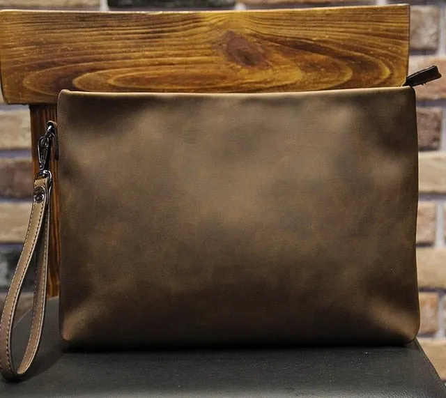 Badenroo 2017 New Male bag Envelope Clutch Crazy Horse Leather Business Men Clutch Bags Casual Large Capacity Hand Bags for Male