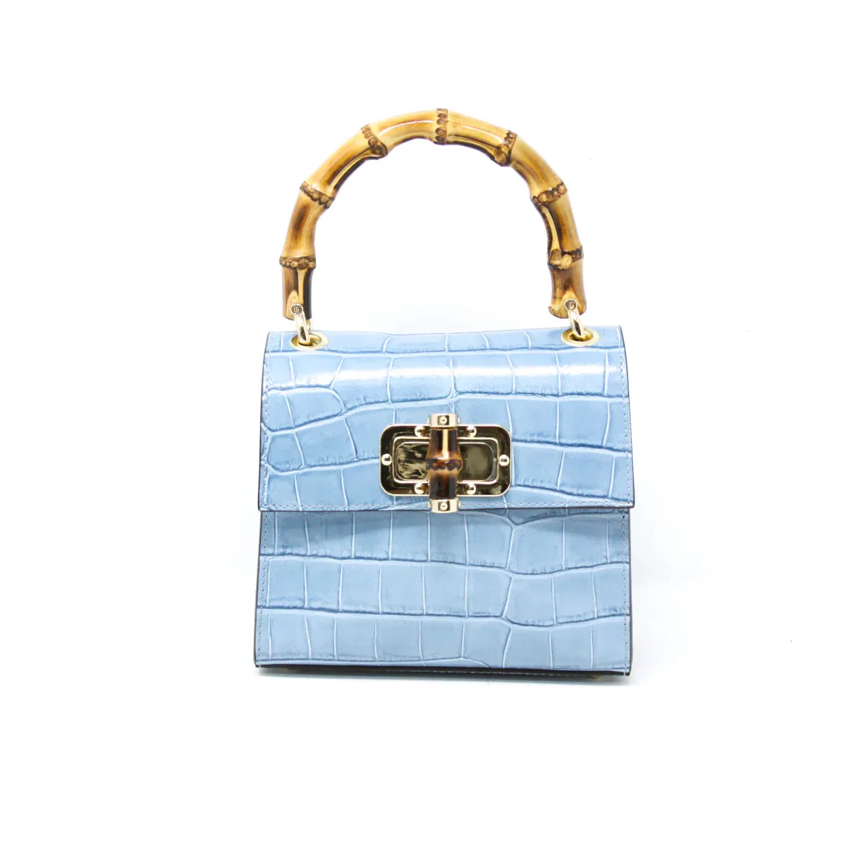 Bamboo Handle Leather Handbag  GF1922