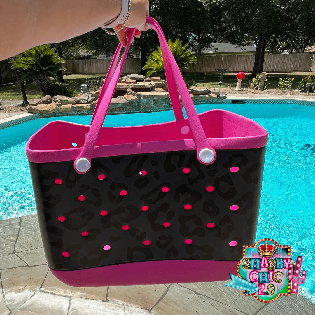 Black Leopard and Pink Big Tote