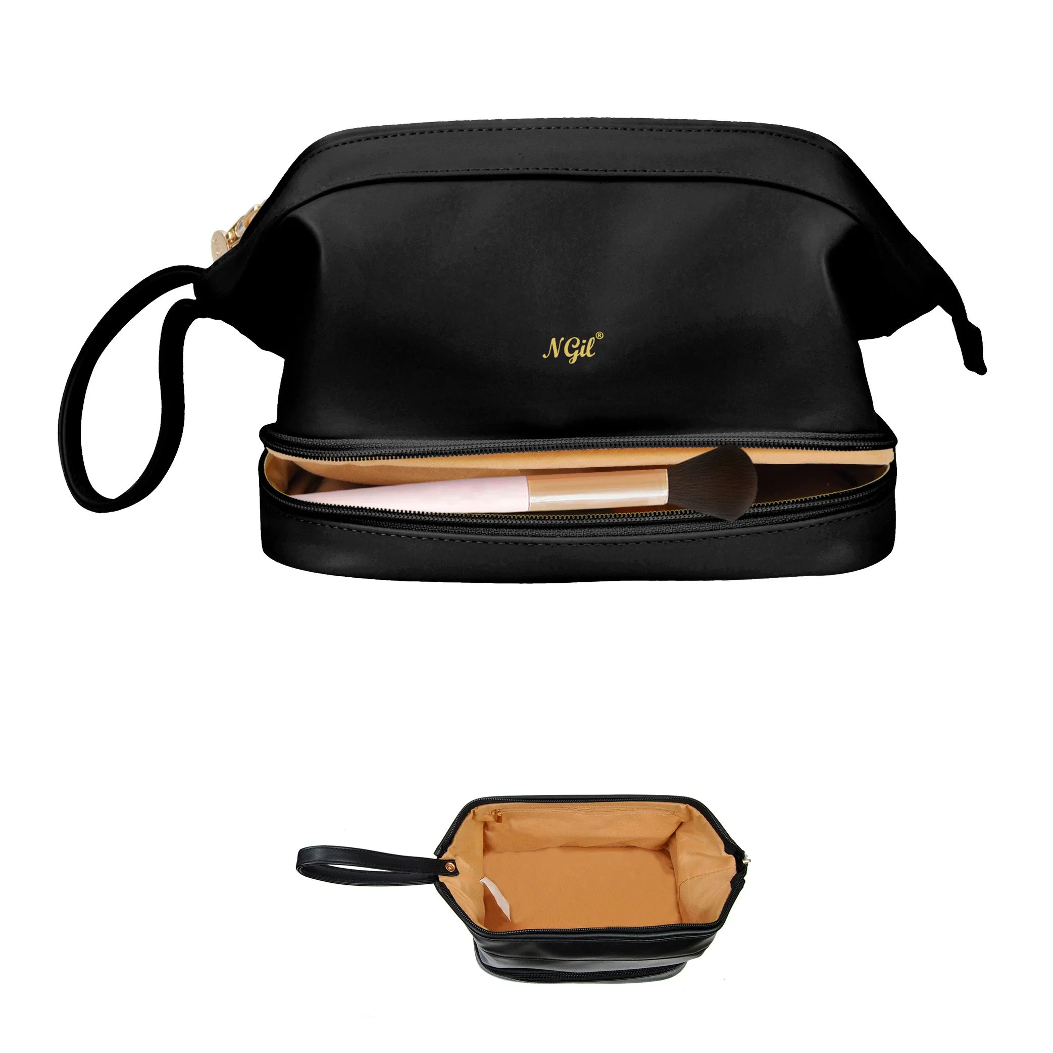 Black NGIL Faux Leather Cosmetic Bag