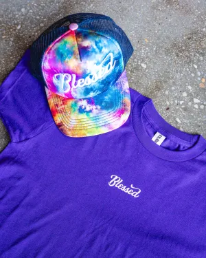 Blessed Adult Box T-Shirt & Multi-colored Galaxy Trucker Bundle