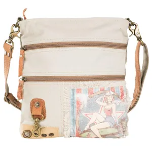 Bomber Pin Up Double Zipper Shoulder Bag
