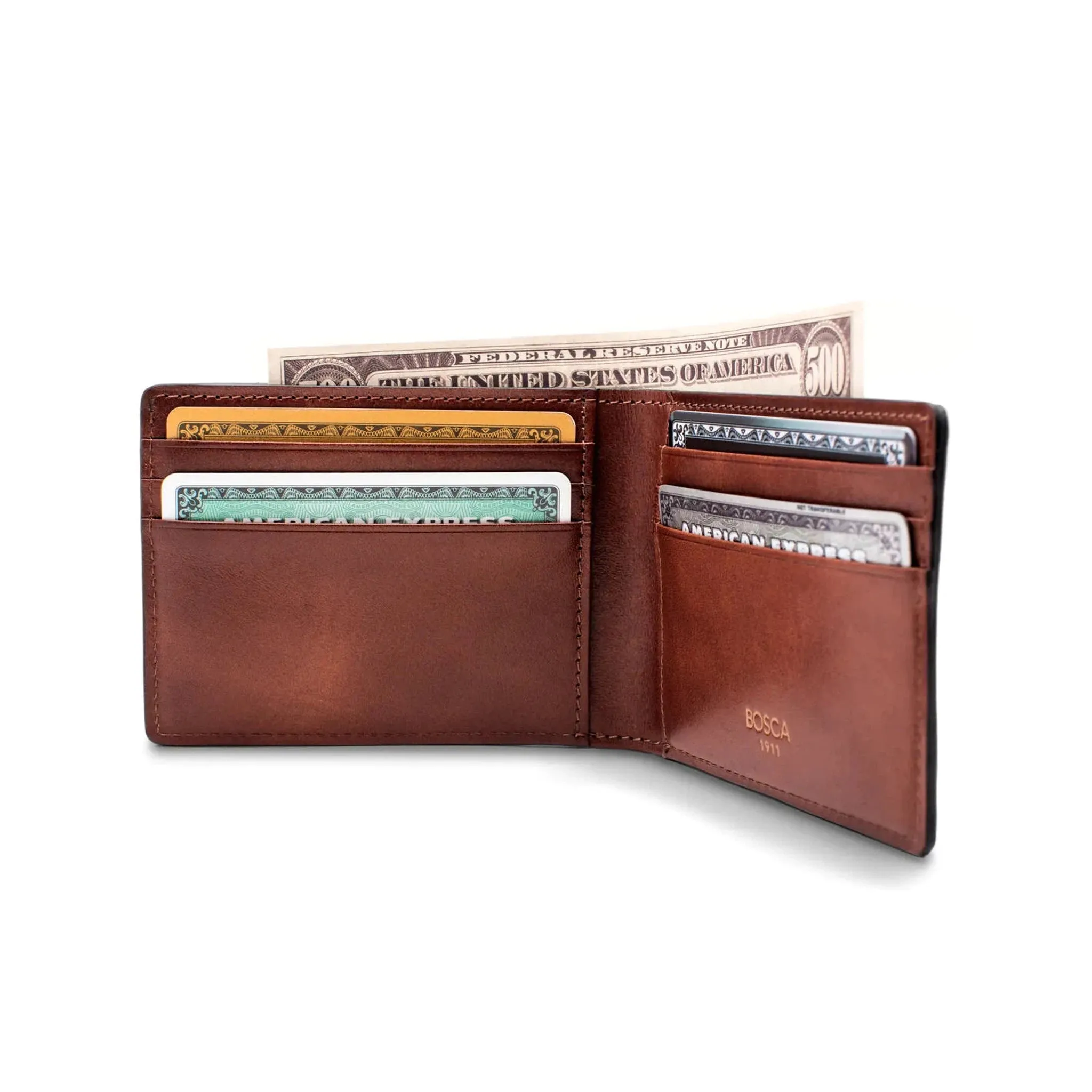 Bosca Dolce Leather Small Bifold Wallet 