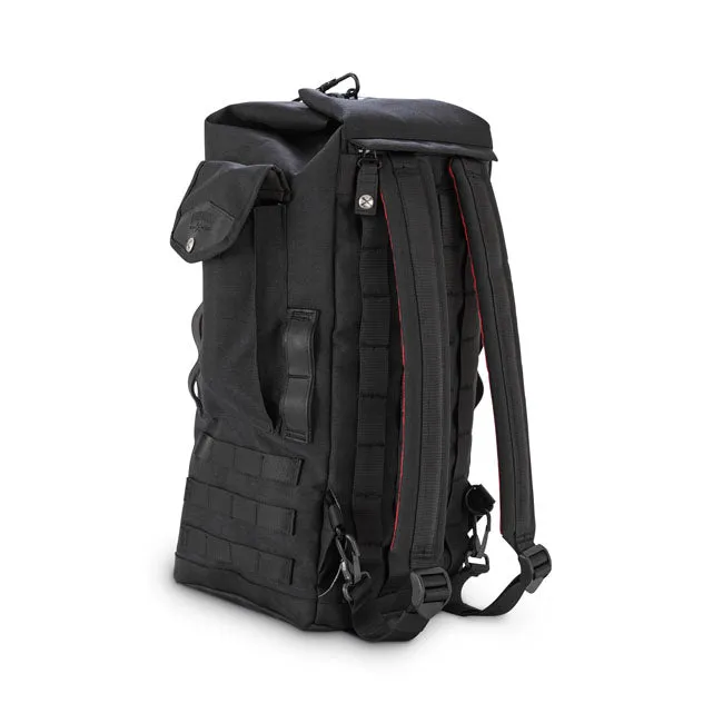 BURLY VOYAGER SISSY BAR BACKPACK DARK BLACK