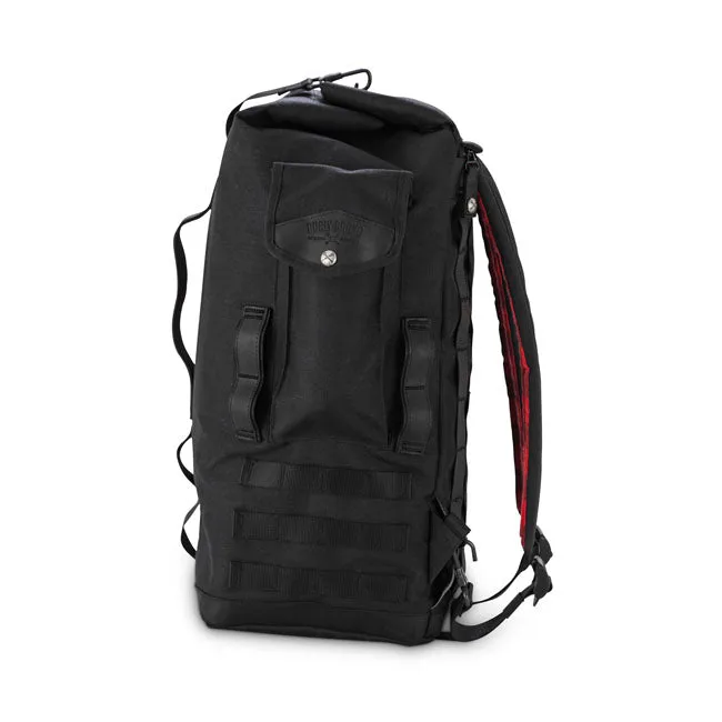BURLY VOYAGER SISSY BAR BACKPACK DARK BLACK
