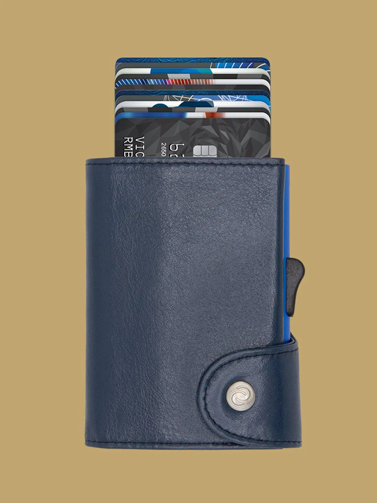 C-Secure XL Italian Leather Wallet with Coin Pouch RFID Nero Black