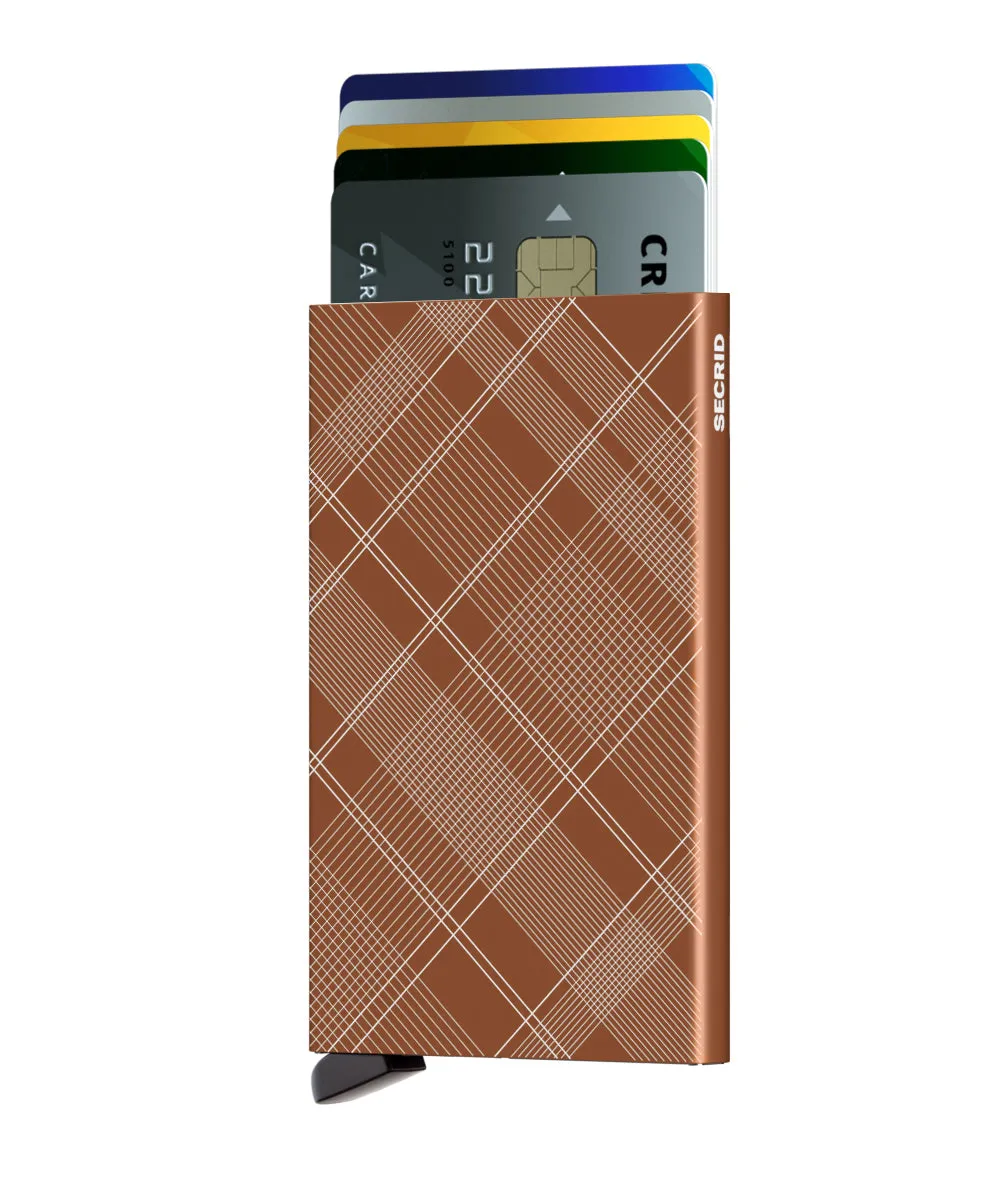 Card Protector Laser Tartan Rust RFID Secure