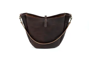 CELESTE LEATHER HOBO BAG - LARGE - MOCHA
