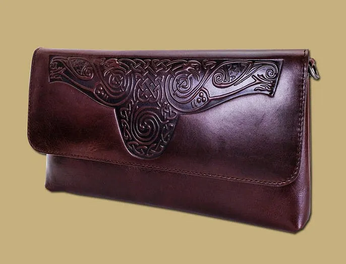 Celtic Knot Leather Clutch Bag