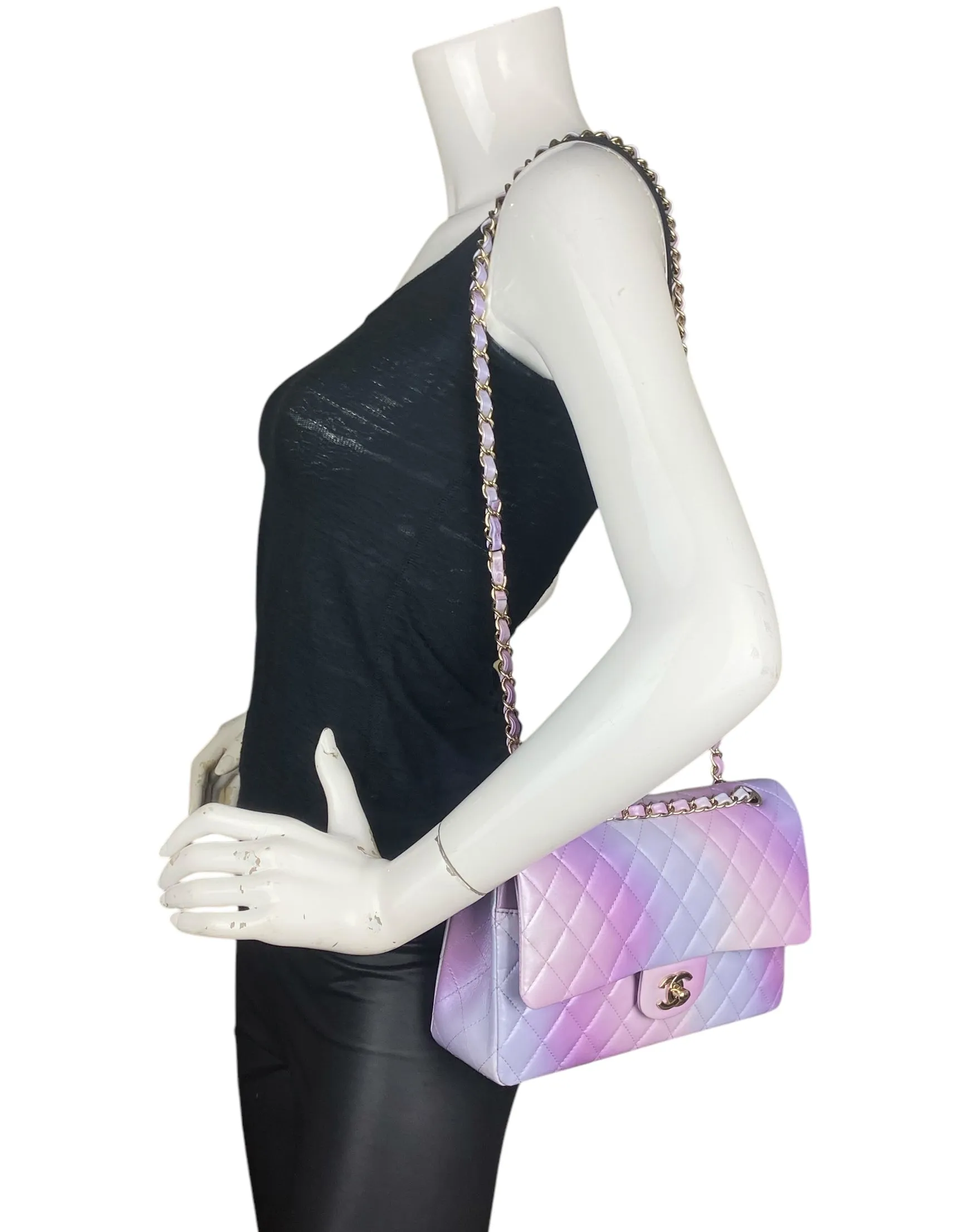 Chanel '24 Lilac Ombre Medium Double Flap Bag