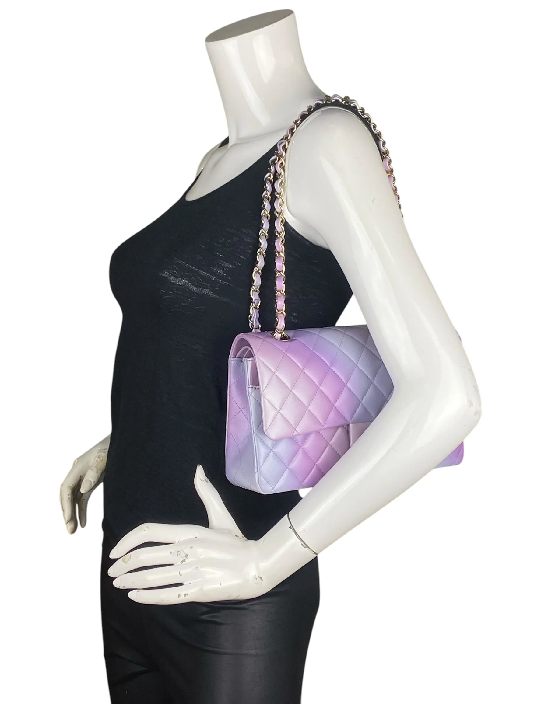 Chanel '24 Lilac Ombre Medium Double Flap Bag