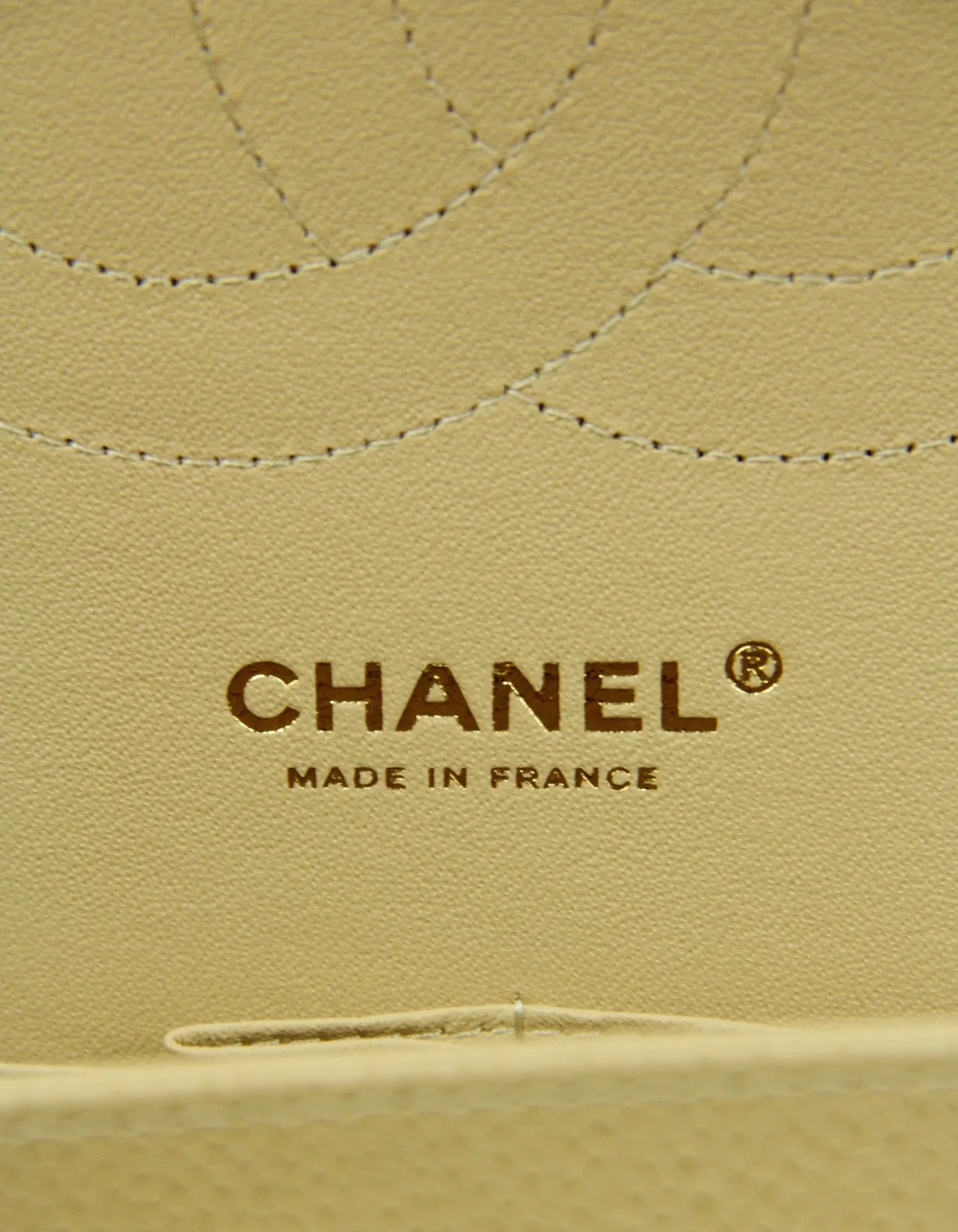 Chanel Beige Caviar Leather Double Flap Jumbo Bag
