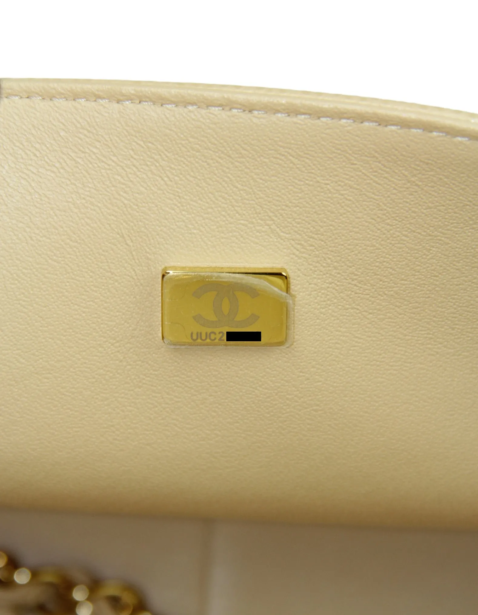 Chanel Beige Caviar Leather Double Flap Jumbo Bag