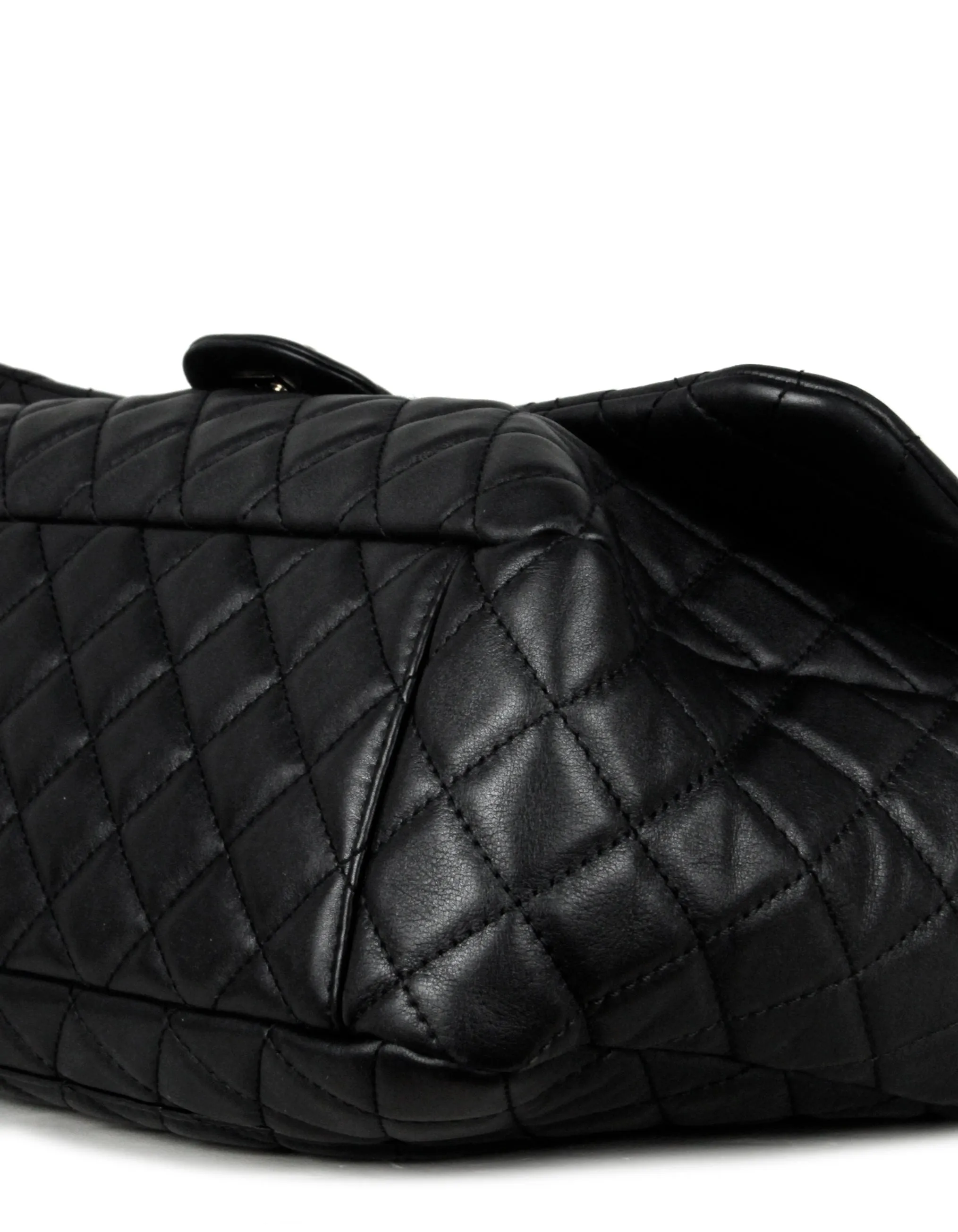 Chanel Black Leather Quilted XXL Airlines Flap Bag