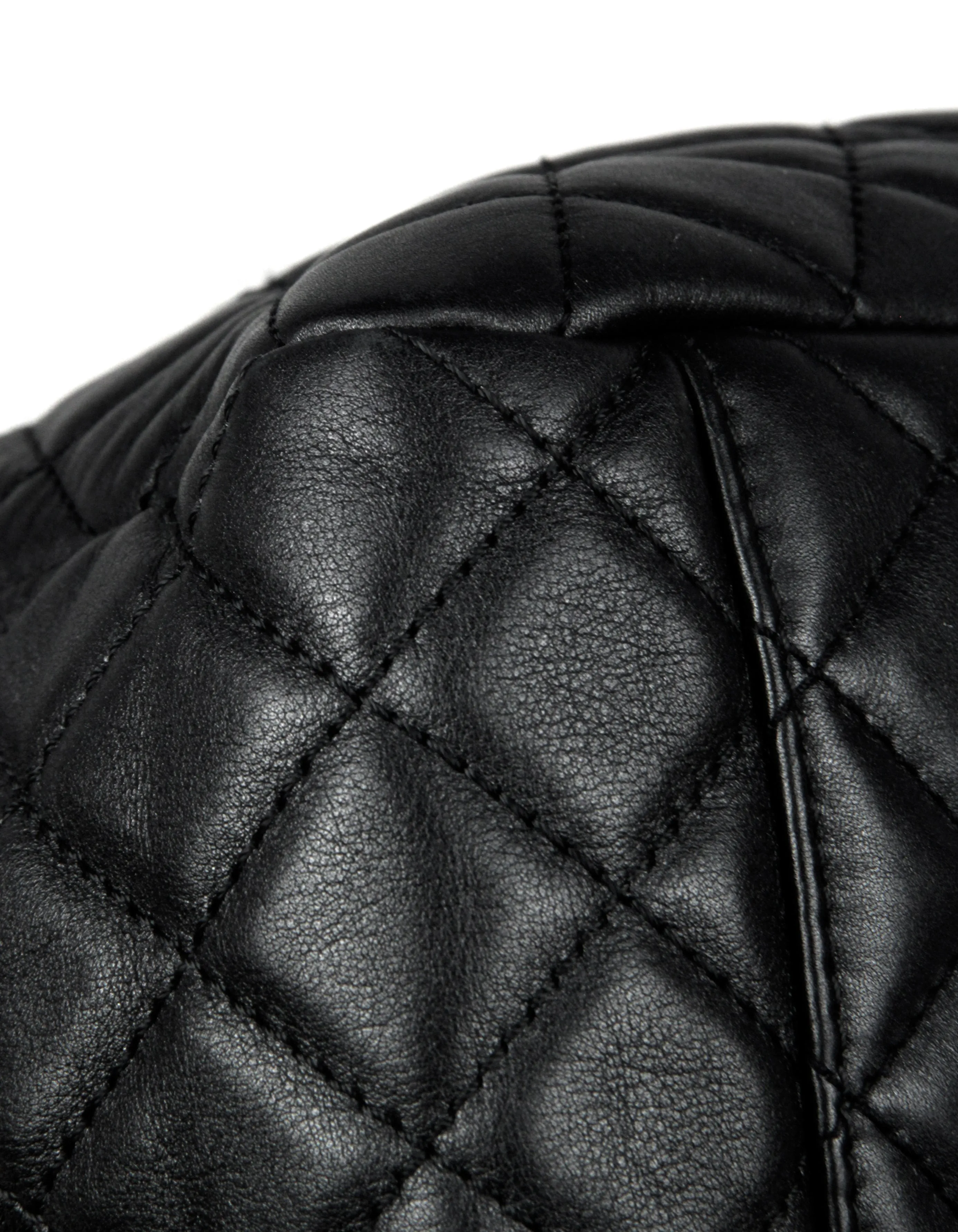 Chanel Black Leather Quilted XXL Airlines Flap Bag