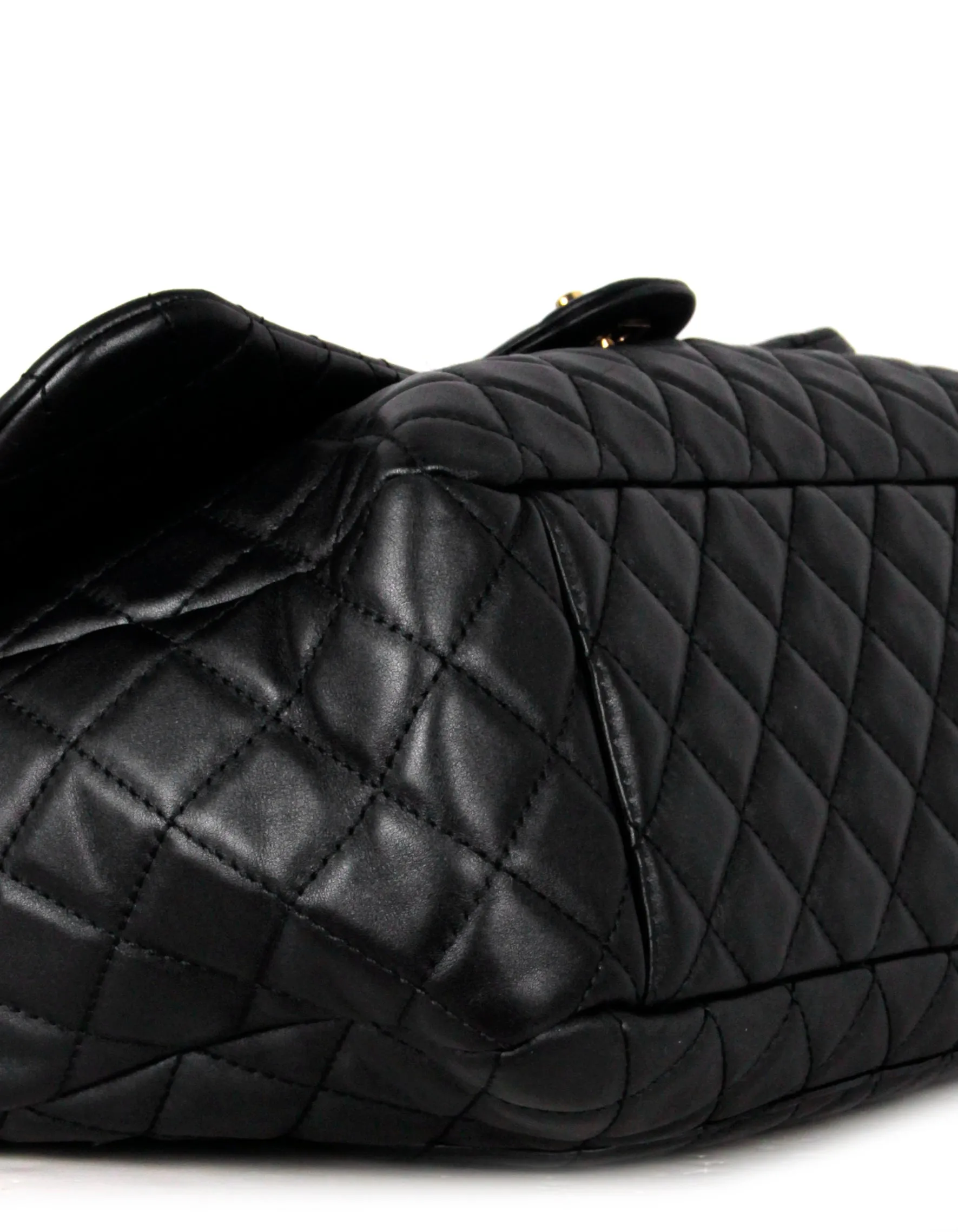 Chanel Black Leather Quilted XXL Airlines Flap Bag