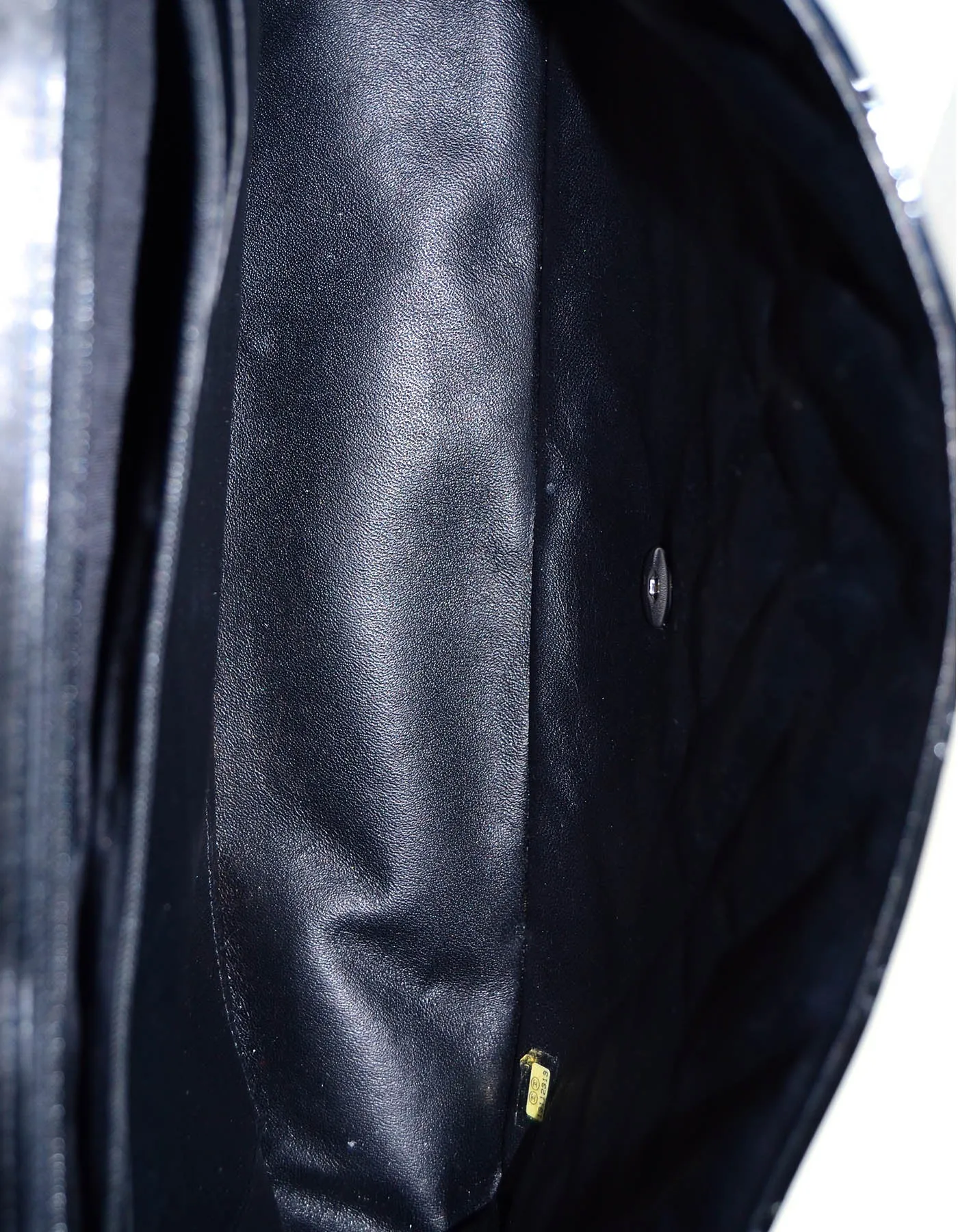 Chanel Black Patent Leather Quilted Single Flap Maxi Classic Bag