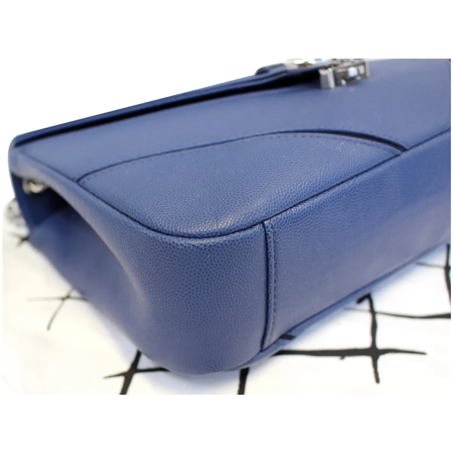 CHANEL CC Chevron Flap Shoulder Crossbody Bag Blue