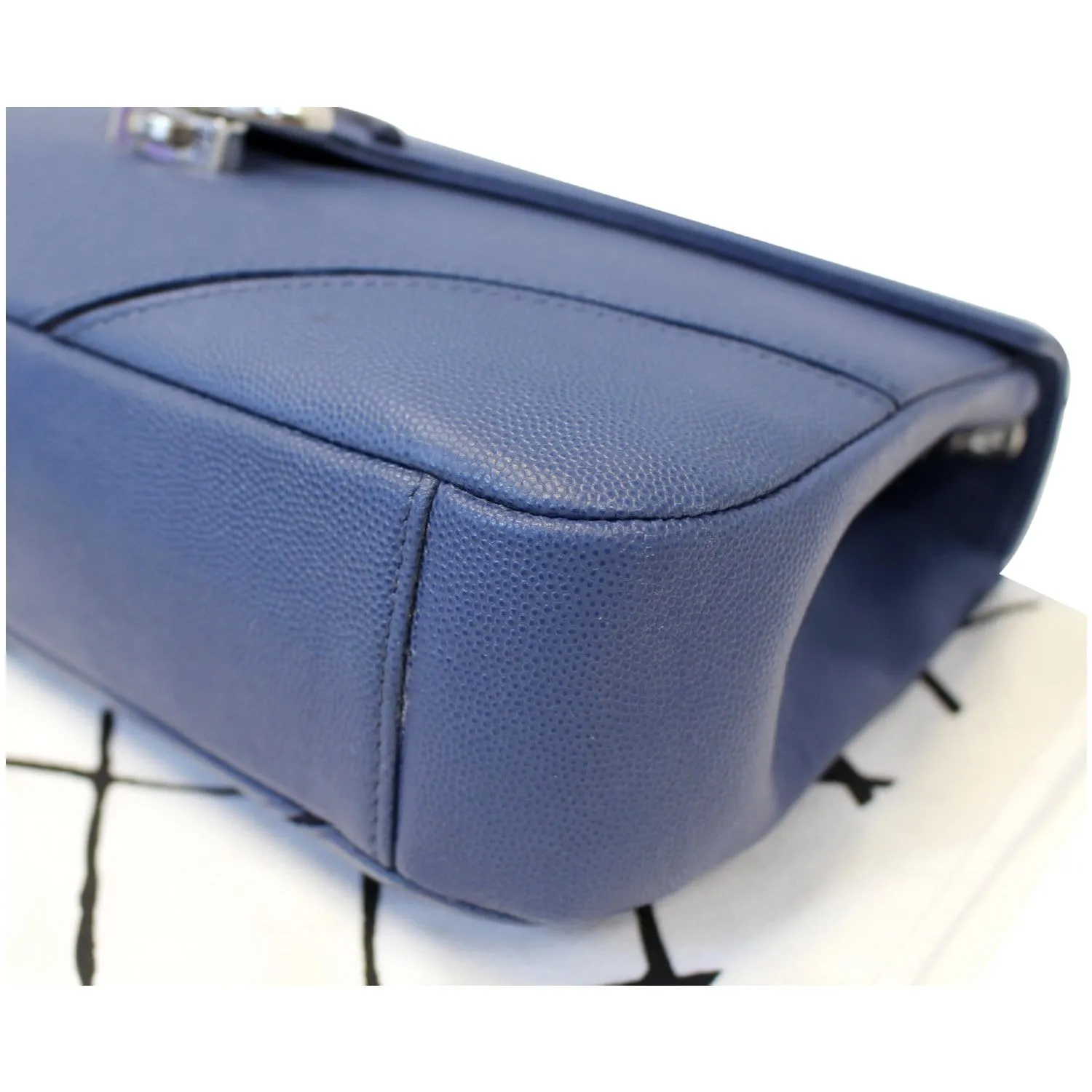 CHANEL CC Chevron Flap Shoulder Crossbody Bag Blue