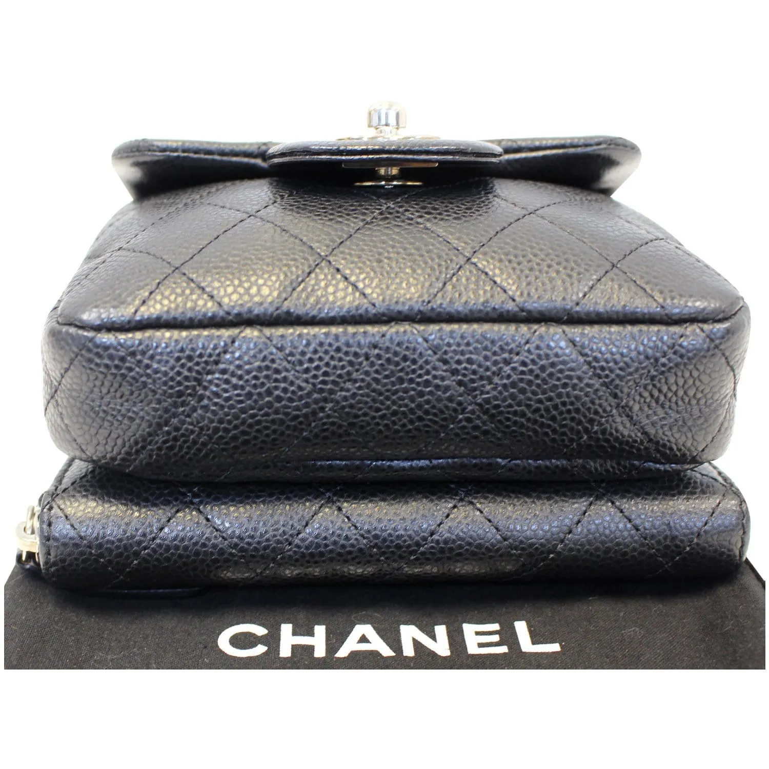 CHANEL Classic Mini Flap Quilted Lambskin Crossbody Bag Black