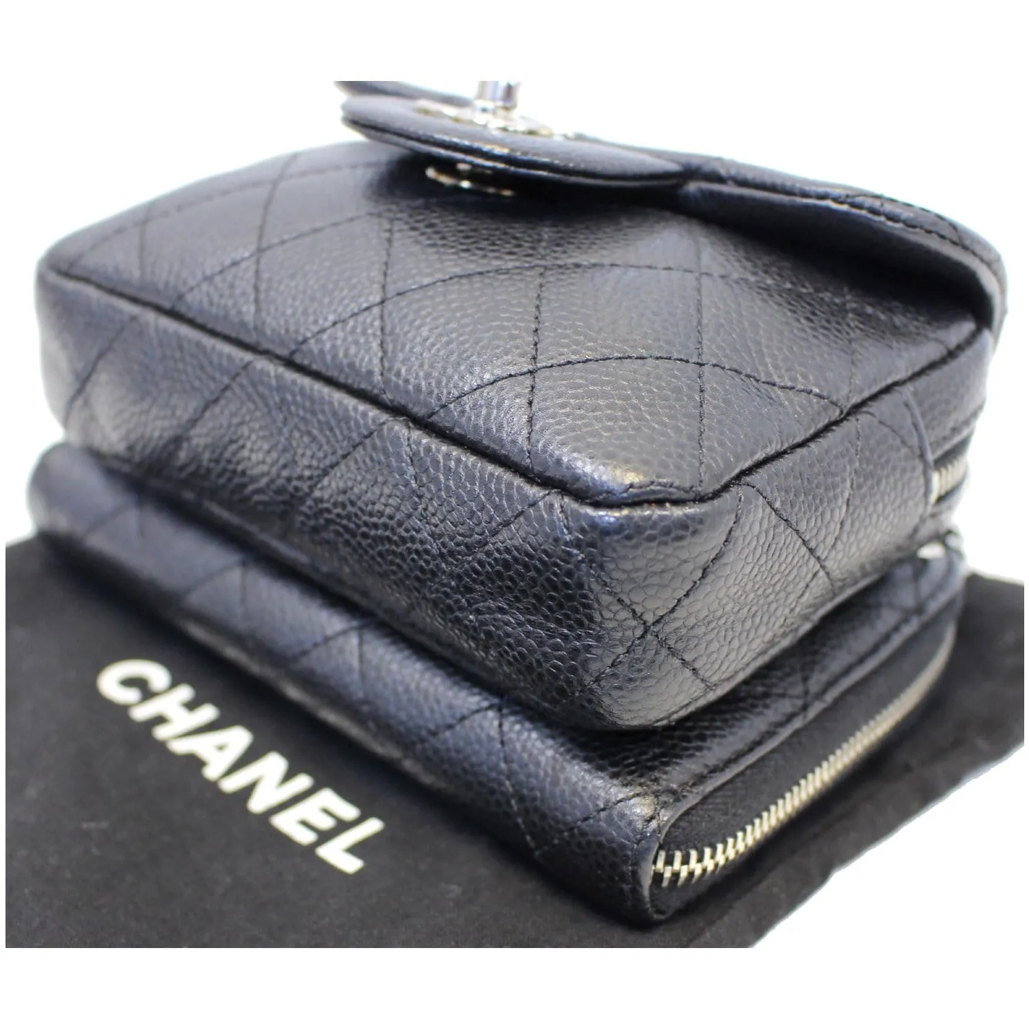 CHANEL Classic Mini Flap Quilted Lambskin Crossbody Bag Black