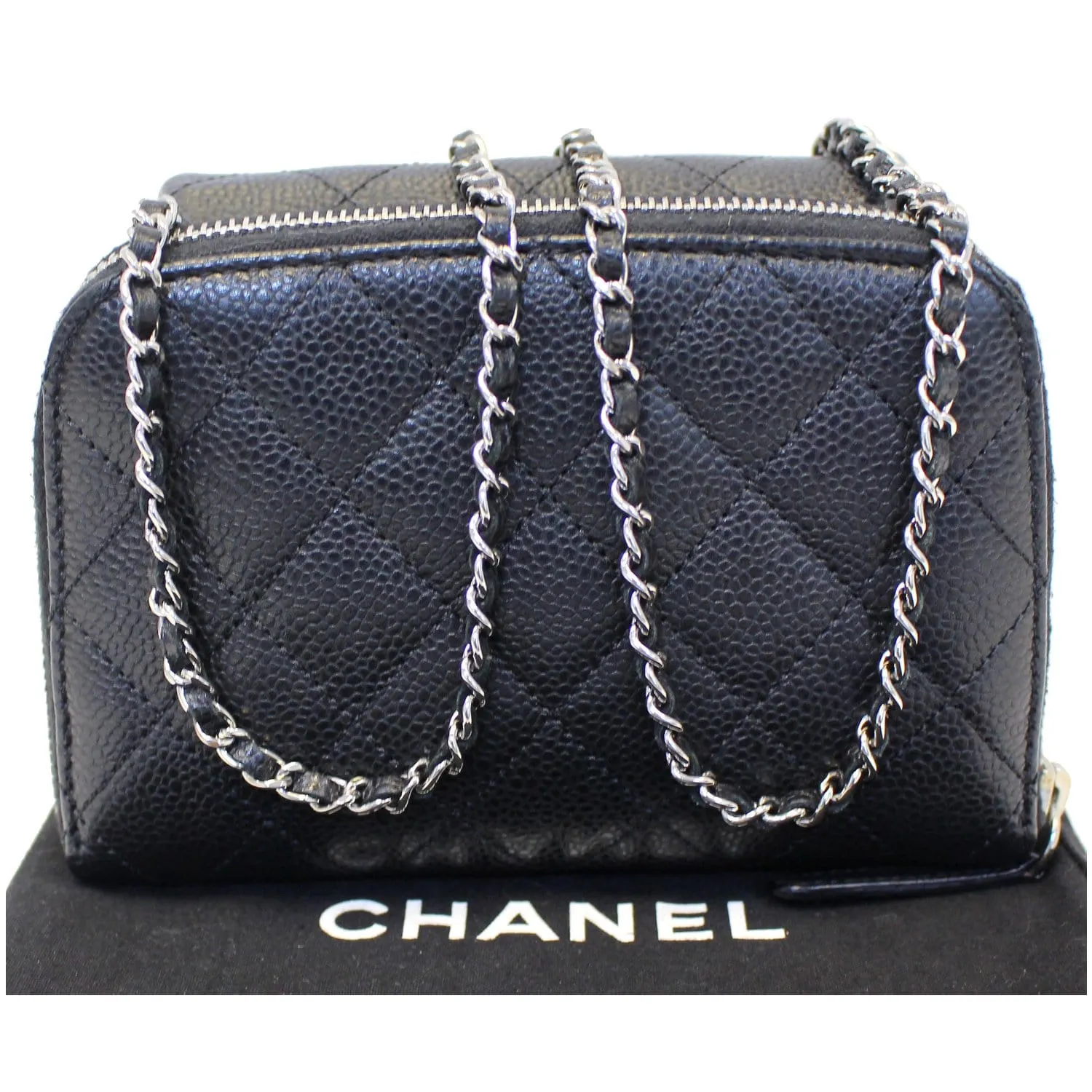 CHANEL Classic Mini Flap Quilted Lambskin Crossbody Bag Black