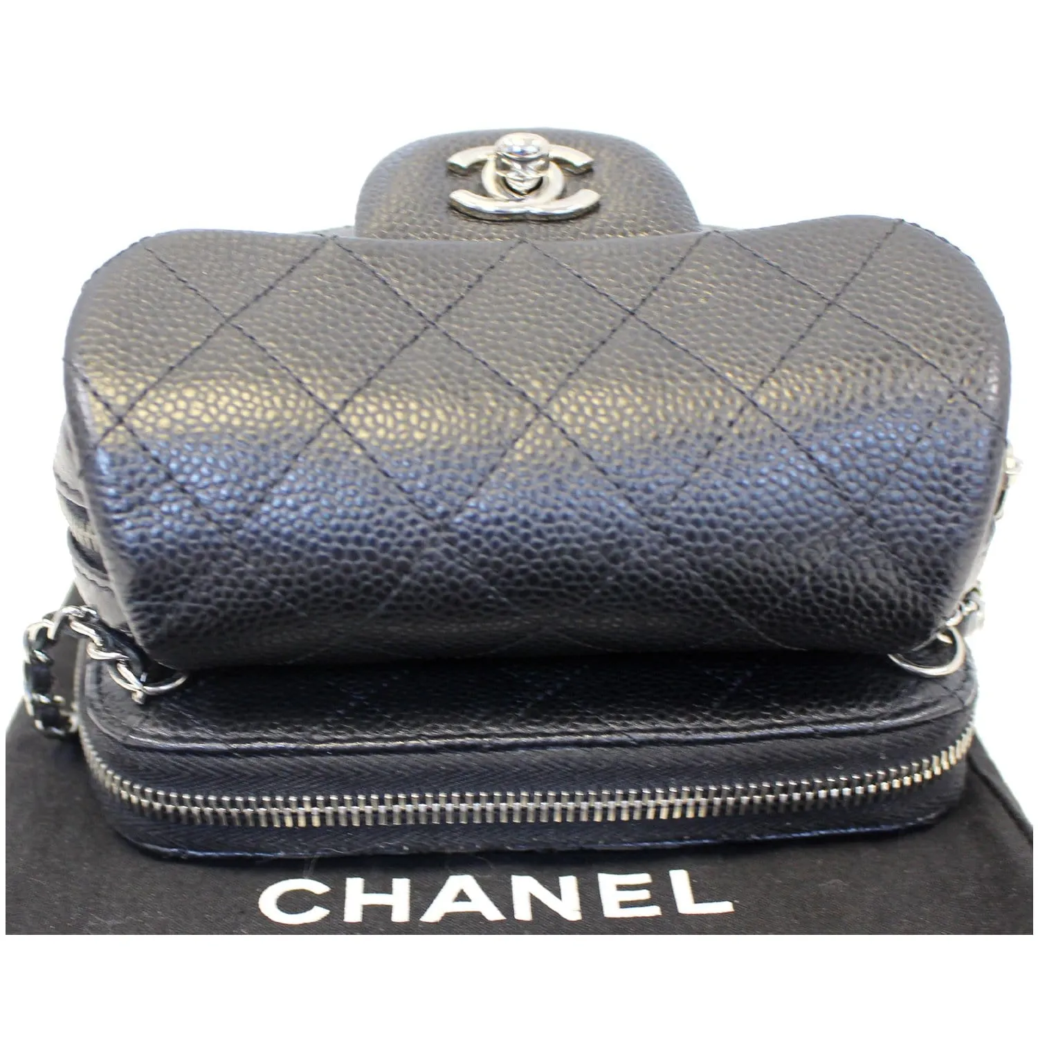 CHANEL Classic Mini Flap Quilted Lambskin Crossbody Bag Black