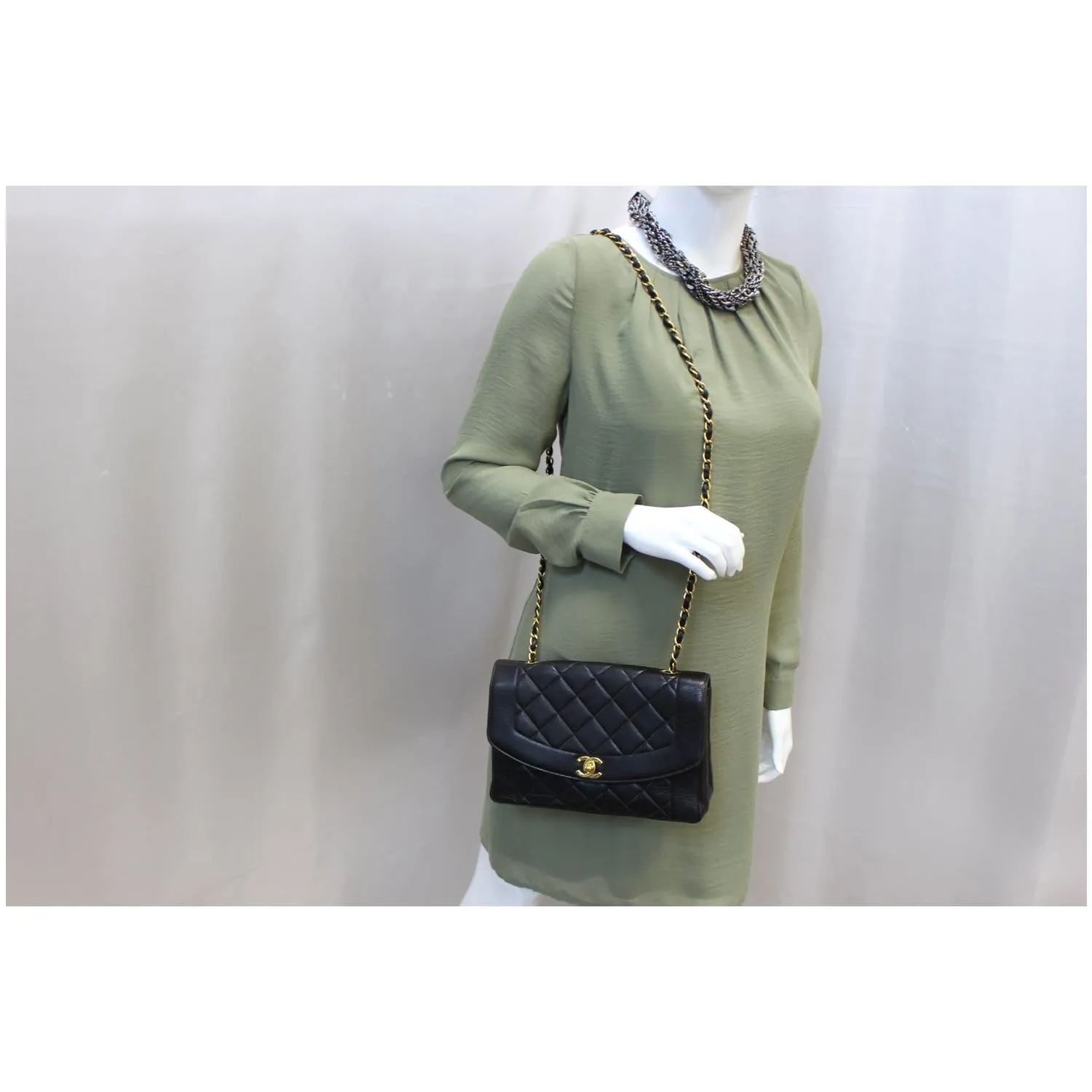 CHANEL Diana Classic Flap Quilted Leather Crossbody Bag