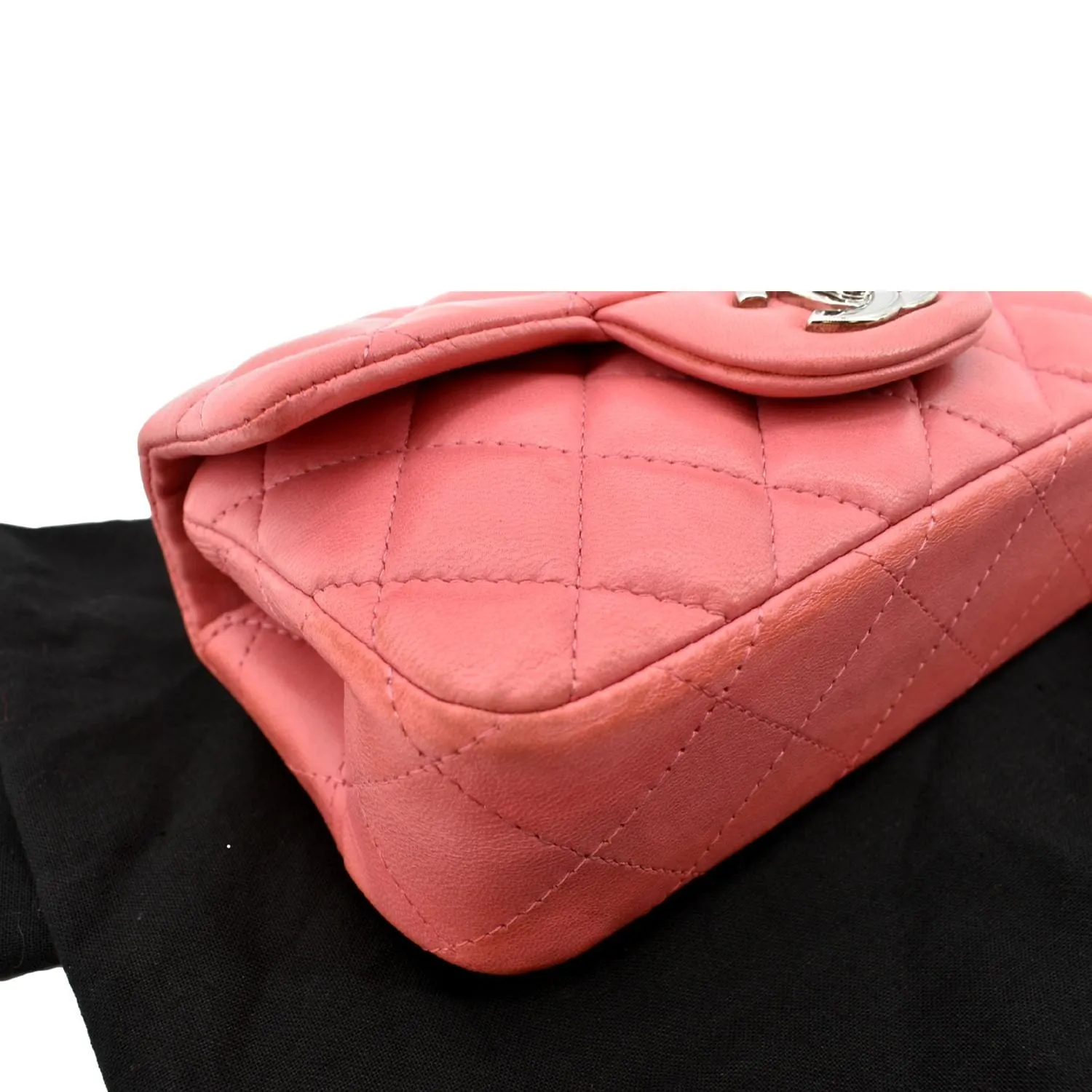 CHANEL Extra Mini Flap Quilted Leather Crossbody Bag Pink