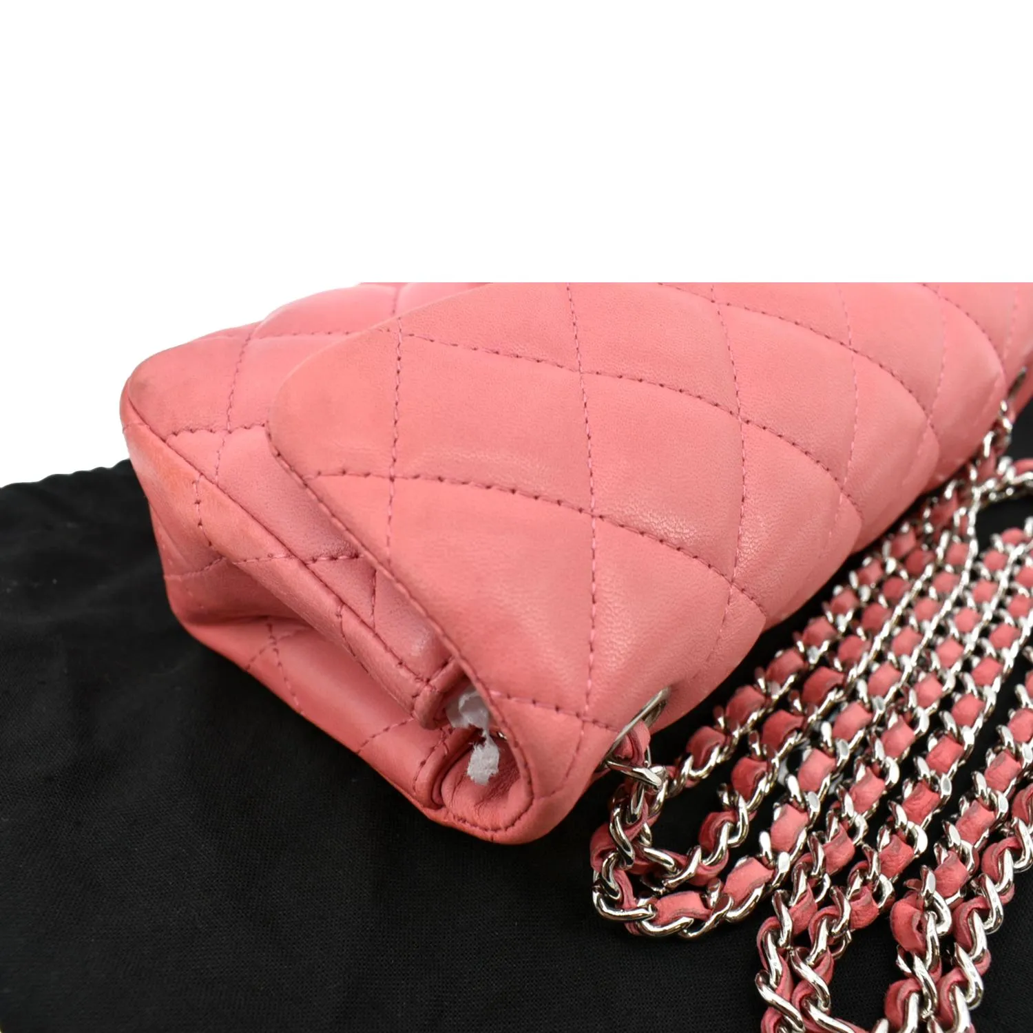 CHANEL Extra Mini Flap Quilted Leather Crossbody Bag Pink