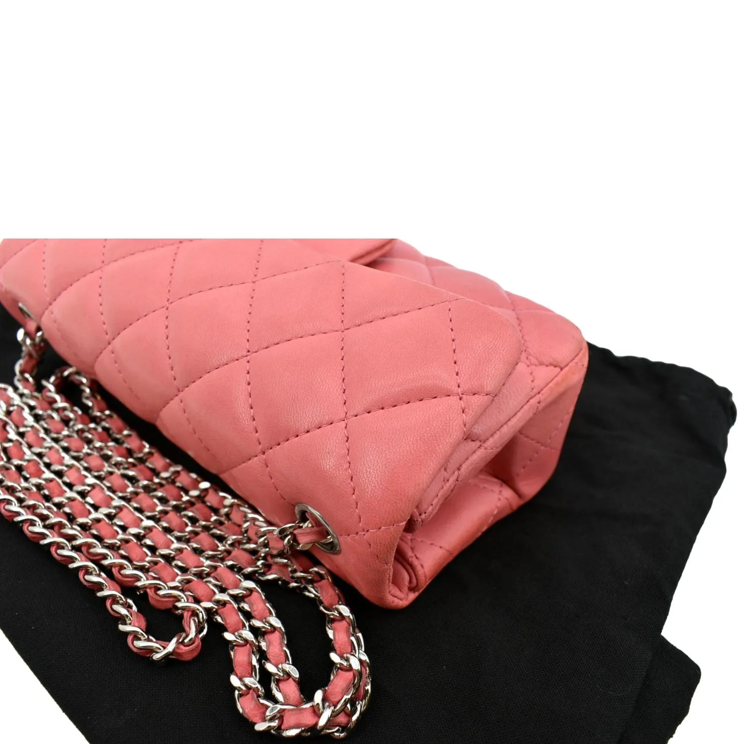 CHANEL Extra Mini Flap Quilted Leather Crossbody Bag Pink