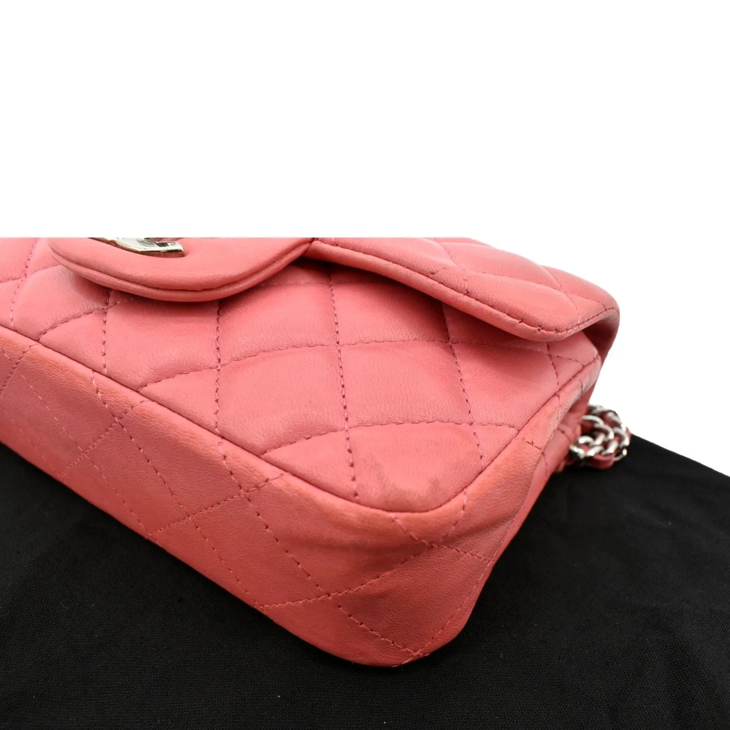 CHANEL Extra Mini Flap Quilted Leather Crossbody Bag Pink
