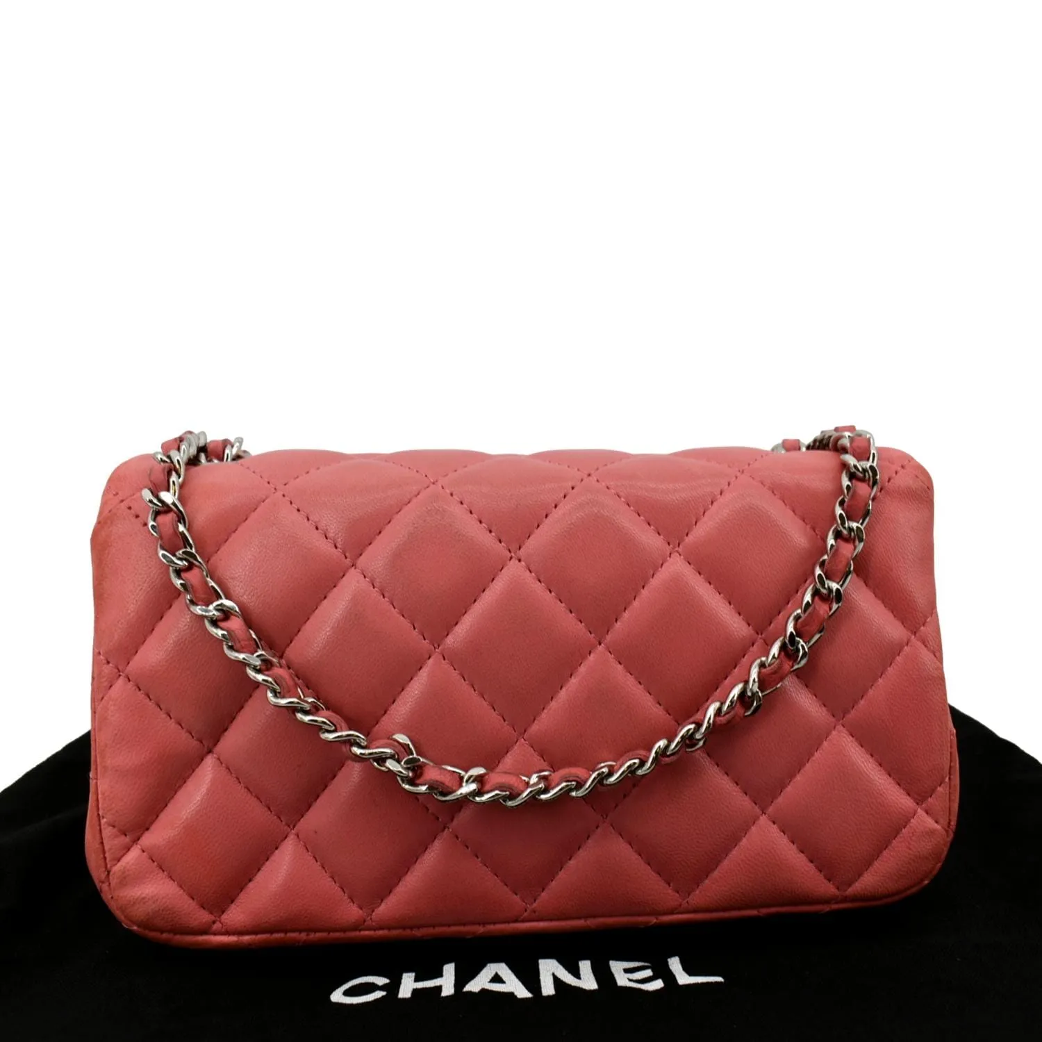 CHANEL Extra Mini Flap Quilted Leather Crossbody Bag Pink