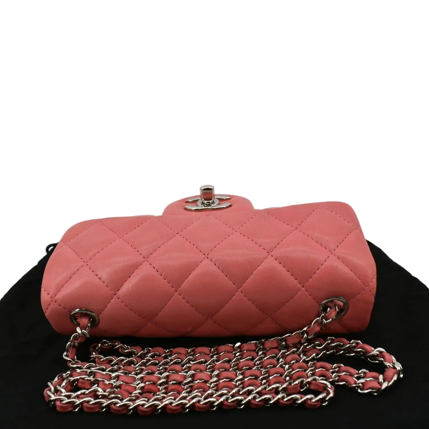 CHANEL Extra Mini Flap Quilted Leather Crossbody Bag Pink