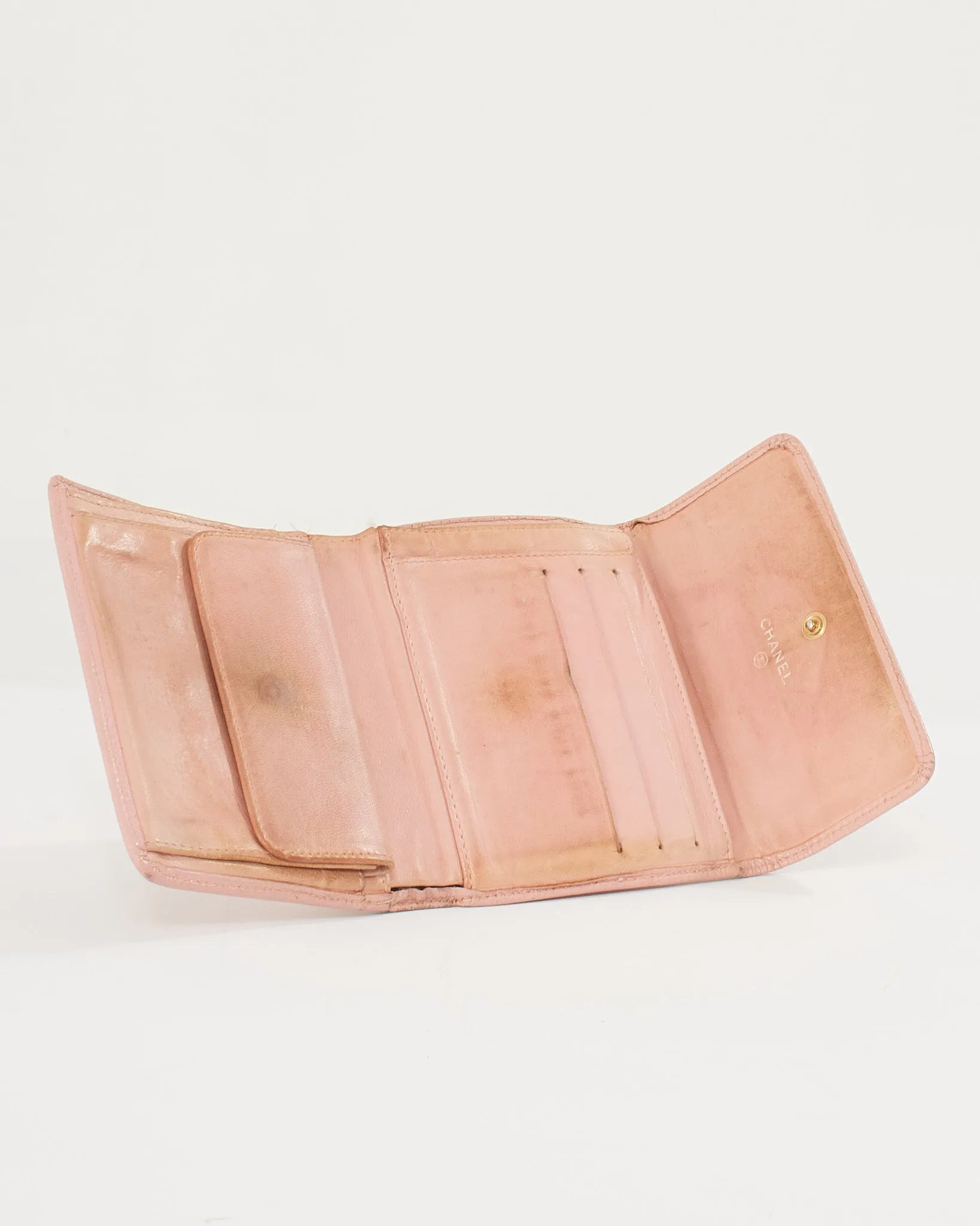 Chanel Pink Caviar Timeless CC Compact Wallet